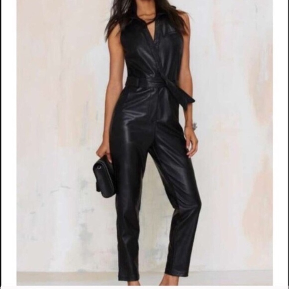 Nasty Gal leather jumpsuit